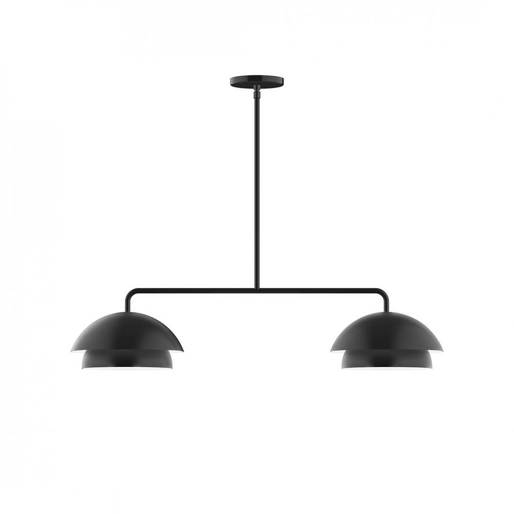 2-Light Axis LED Linear Pendant, Black