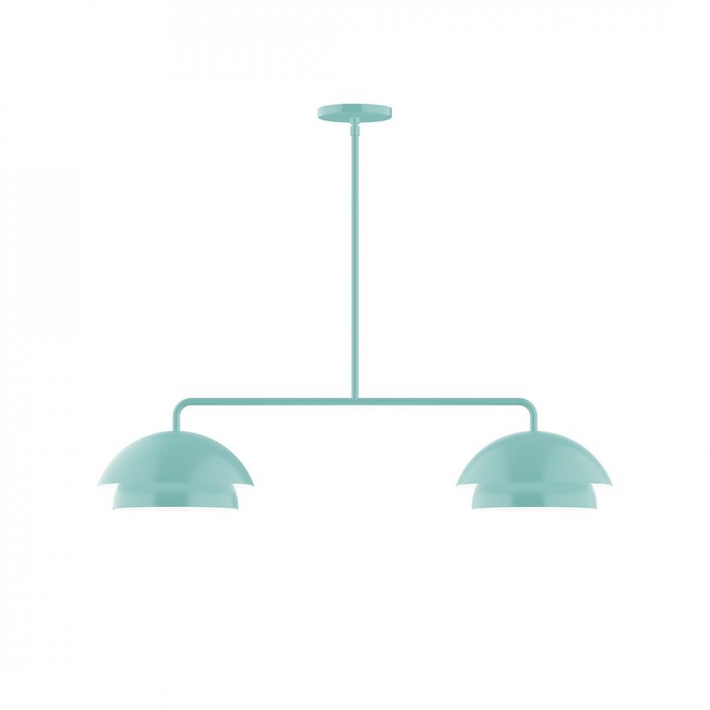 2-Light Axis LED Linear Pendant, Sea Green