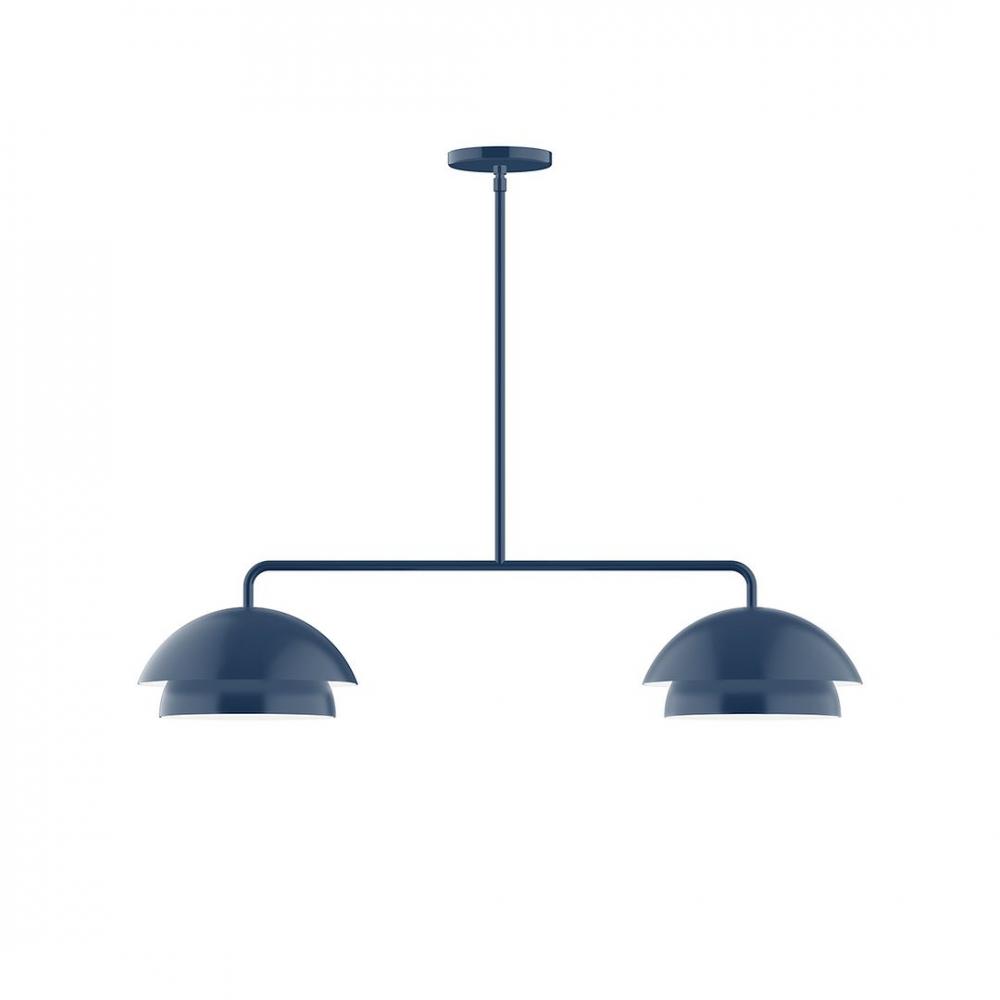 2-Light Axis LED Linear Pendant, Navy