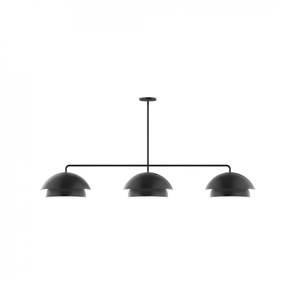 3-Light Axis LED Linear Pendant, Black