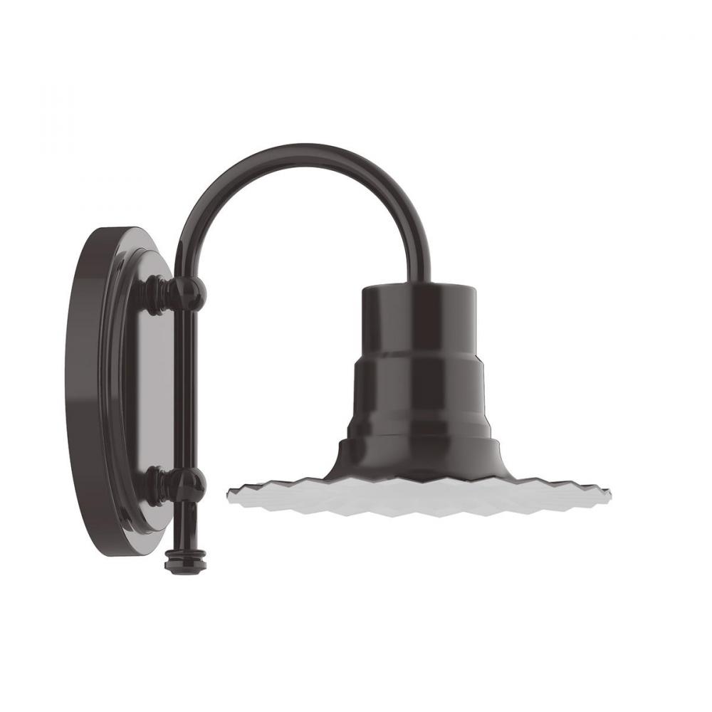 8" Radial shade, wall mount sconce, Architectural Bronze