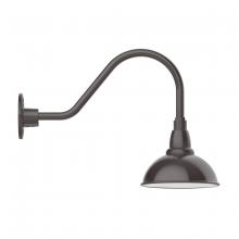 Montclair Light Works GNA105-51 - 8" Cafe shade, gooseneck wall mount, Architectural Bronze