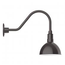 Montclair Light Works GNA114-51 - 8" Deep Bowl shade, gooseneck wall mount, Architectural Bronze