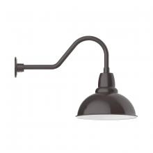 Montclair Light Works GNB107-51 - 14" Cafe shade, gooseneck wall mount, Architectural Bronze