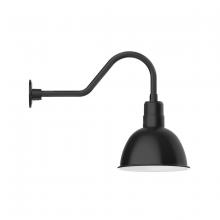 Montclair Light Works GNB116-41 - 12" Deep Bowl shade, gooseneck wall mount, Black