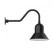 Montclair Light Works GNB123-41 - 12" Prima shade, gooseneck wall mount, Black