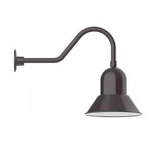 Montclair Light Works GNB123-51 - 12" Prima shade, gooseneck wall mount, Architectural Bronze