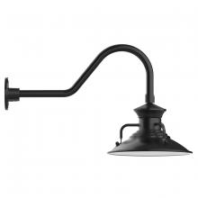 Montclair Light Works GNB142-41 - 12" Homestead shade, gooseneck wall mount, Black