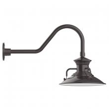 Montclair Light Works GNB142-51 - 12" Homestead shade, gooseneck wall mount, Architectural Bronze