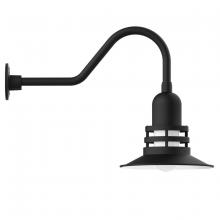 Montclair Light Works GNB148-41 - 12" Atomic shade, gooseneck wall mount, Black