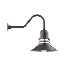 Montclair Light Works GNB150-51 - 16" Atomic shade, gooseneck wall mount, Architectural Bronze