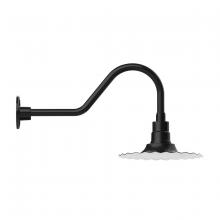 Montclair Light Works GNB158-41 - 12" Radial shade, gooseneck wall mount, Black