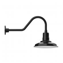 Montclair Light Works GNB182-41 - 12" Warehouse shade, gooseneck wall mount, Black