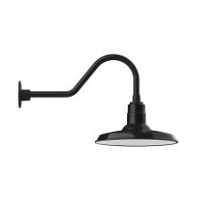 Montclair Light Works GNB183-41 - 14" Warehouse shade, gooseneck wall mount, Black