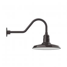 Montclair Light Works GNB183-51 - 14" Warehouse shade, gooseneck wall mount, Architectural Bronze