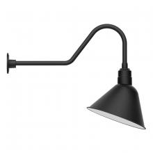 Montclair Light Works GNC104-41 - 14" Angle shade gooseneck wall mount, Black