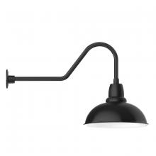 Montclair Light Works GNC108-41 - 16" Cafe shade, gooseneck wall mount, Black