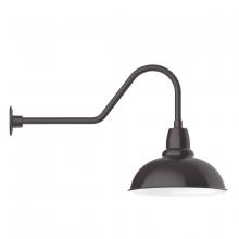Montclair Light Works GNC108-51 - 16" Cafe shade, gooseneck wall mount, Architectural Bronze