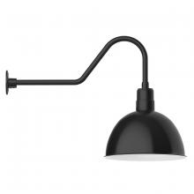 Montclair Light Works GNC117-41 - 16" Deep Bowl shade, gooseneck wall mount, Black