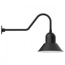 Montclair Light Works GNC124-41 - 14" Prima shade, gooseneck wall mount, Black