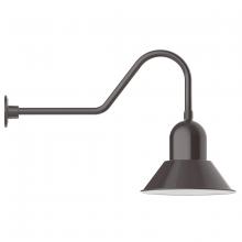 Montclair Light Works GNC124-51 - 14" Prima shade, gooseneck wall mount, Architectural Bronze