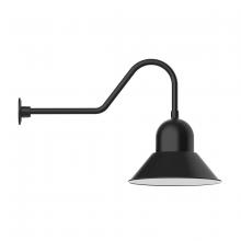 Montclair Light Works GNC125-41 - 16" Prima shade, gooseneck wall mount, Black