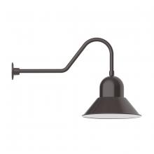 Montclair Light Works GNC125-51 - 16" Prima shade, gooseneck wall mount, Architectural Bronze