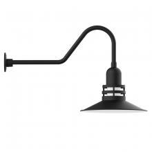 Montclair Light Works GNC149-41 - 16" Atomic shade, gooseneck wall mount, Black