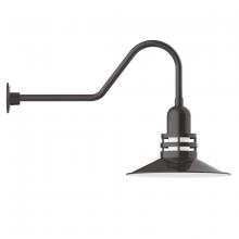 Montclair Light Works GNC149-51 - 16" Atomic shade, gooseneck wall mount, Architectural Bronze