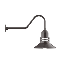 Montclair Light Works GNC150-51 - 16" Atomic shade, gooseneck wall mount, Architectural Bronze