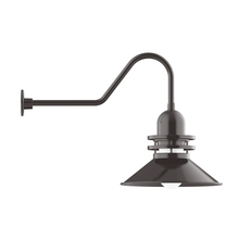 Montclair Light Works GNC151-51 - 18" Atomic shade, gooseneck wall mount, Architectural Bronze