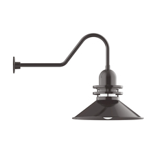 Montclair Light Works GNC152-51 - 20" Atomic shade, gooseneck wall mount, Architectural Bronze