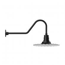 Montclair Light Works GNC159-41 - 16" Radial shade, gooseneck wall mount, Black