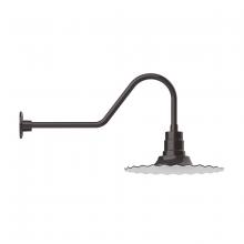 Montclair Light Works GNC159-51 - 16" Radial shade, gooseneck wall mount, Architectural Bronze