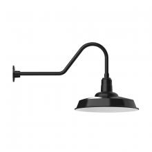Montclair Light Works GNC185-41 - 18" Warehouse shade, gooseneck wall mount, Black