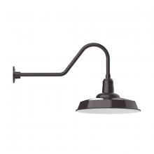 Montclair Light Works GNC185-51 - 18" Warehouse shade, gooseneck wall mount, Architectural Bronze