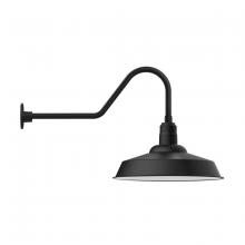 Montclair Light Works GNC186-41 - 20" Warehouse shade, gooseneck wall mount, Black