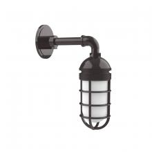 Montclair Light Works GNM050-51 - Vaportite, no shade, single wall mount with clear glass and cast guard, Architectural Bronze