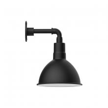 Montclair Light Works GNM115-41 - 10" Deep Bowl shade, straight arm wall mount, Black