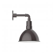 Montclair Light Works GNM115-51 - 10" Deep Bowl shade, straight arm wall mount, Architectural Bronze