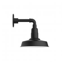Montclair Light Works GNM181-41 - 10" Warehouse shade, straight arm wall mount, Black
