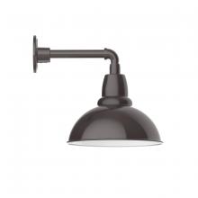 Montclair Light Works GNN106-51 - 12" Cafe shade, straight arm wall mount, Architectural Bronze