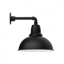 Montclair Light Works GNN107-41 - 14" Cafe shade, straight arm wall mount, Black