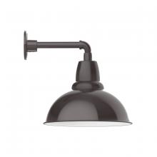 Montclair Light Works GNN107-51 - 14" Cafe shade, straight arm wall mount, Architectural Bronze