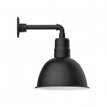 Montclair Light Works GNN116-41 - 12" Deep Bowl shade, Straight Arm wall mount, Black