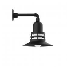 Montclair Light Works GNN148-41 - 12" Atomic shade, Straight Arm wall mount, Black