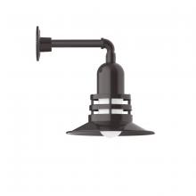 Montclair Light Works GNN148-51 - 12" Atomic shade, Straight Arm wall mount, Architectural Bronze