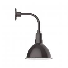 Montclair Light Works GNT115-51 - 10" Deep Bowl shade, Curved Arm wall mount, Architectural Bronze