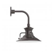 Montclair Light Works GNT142-51 - 12" Homestead shade, Curved Arm wall mount, Architectural Bronze