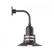 Montclair Light Works GNT148-51 - 12" Atomic shade, Curved Arm wall mount, Architectural Bronze
